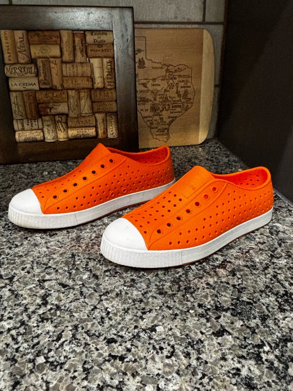 Native Junior Unisex Orange Waterproof Sneakers Size 4 - Picture 2 of 11